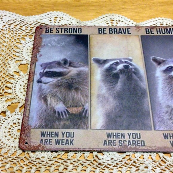 Fiesty Raccoon with Positive Message, new wall art - Picture 3 of 4